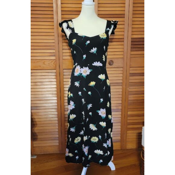 LOFT Black Size 4 Floral Maxi Dress - Picture 1 of 7